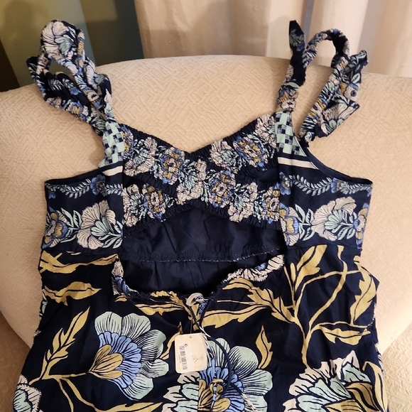 NWT Free People Floral Jumpsuit with Ruffle Straps-Size Small - Picture 5 of 6